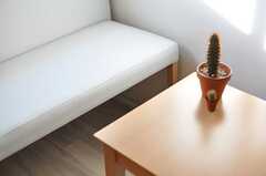 シンプルなソファとテーブル。（219号室）※モデルルームです。(2012-08-28,専有部,ROOM,2F)
