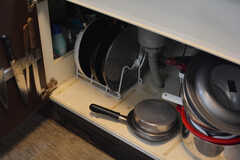 フライパンや鍋類はシンク下に収納されています。(2021-11-08,共用部,KITCHEN,1F)
