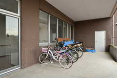 自転車置場の様子。(2022-01-25,共用部,GARAGE,1F)