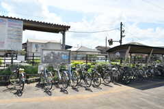 関東鉄道常総線 ・北水海道駅前の自転車置場の様子。(2023-06-21,共用部,ENVIRONMENT,1F)