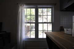 大きな窓は格子戸。雰囲気があります。(2013-03-12,共用部,LIVINGROOM,2F)
