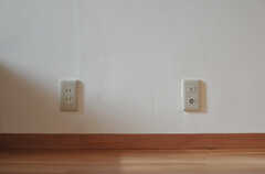 各部屋にはテレビ端子とLANコネクタがあります。（204号室）(2011-11-28,専有部,ROOM,2F)