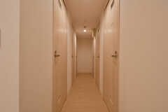 廊下の左右にシャワールームが並んでいます。(2020-06-11,共用部,OTHER,2F)