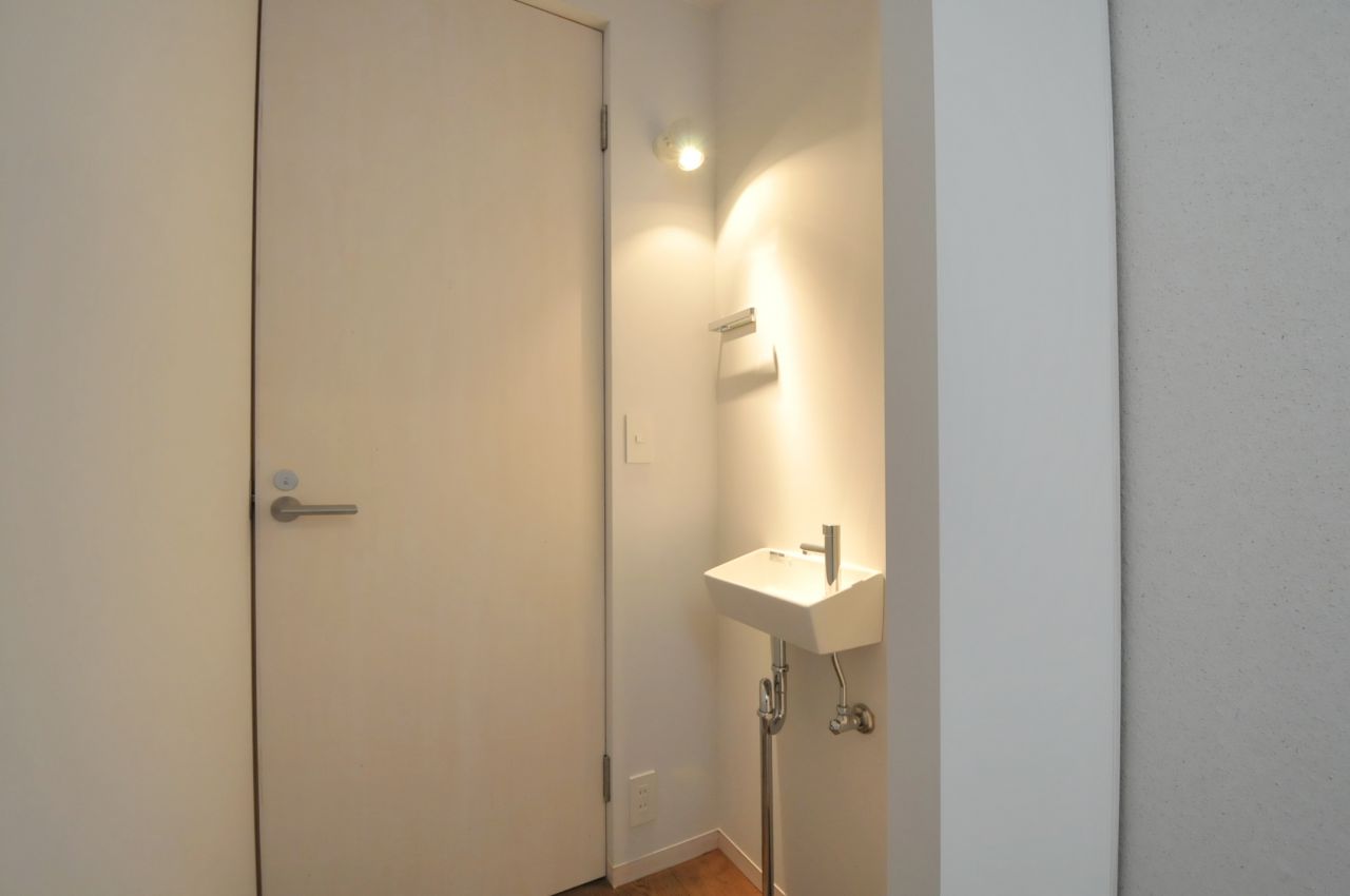 トイレ前の手洗い場の様子。(2014-02-03,共用部,OTHER,2F)