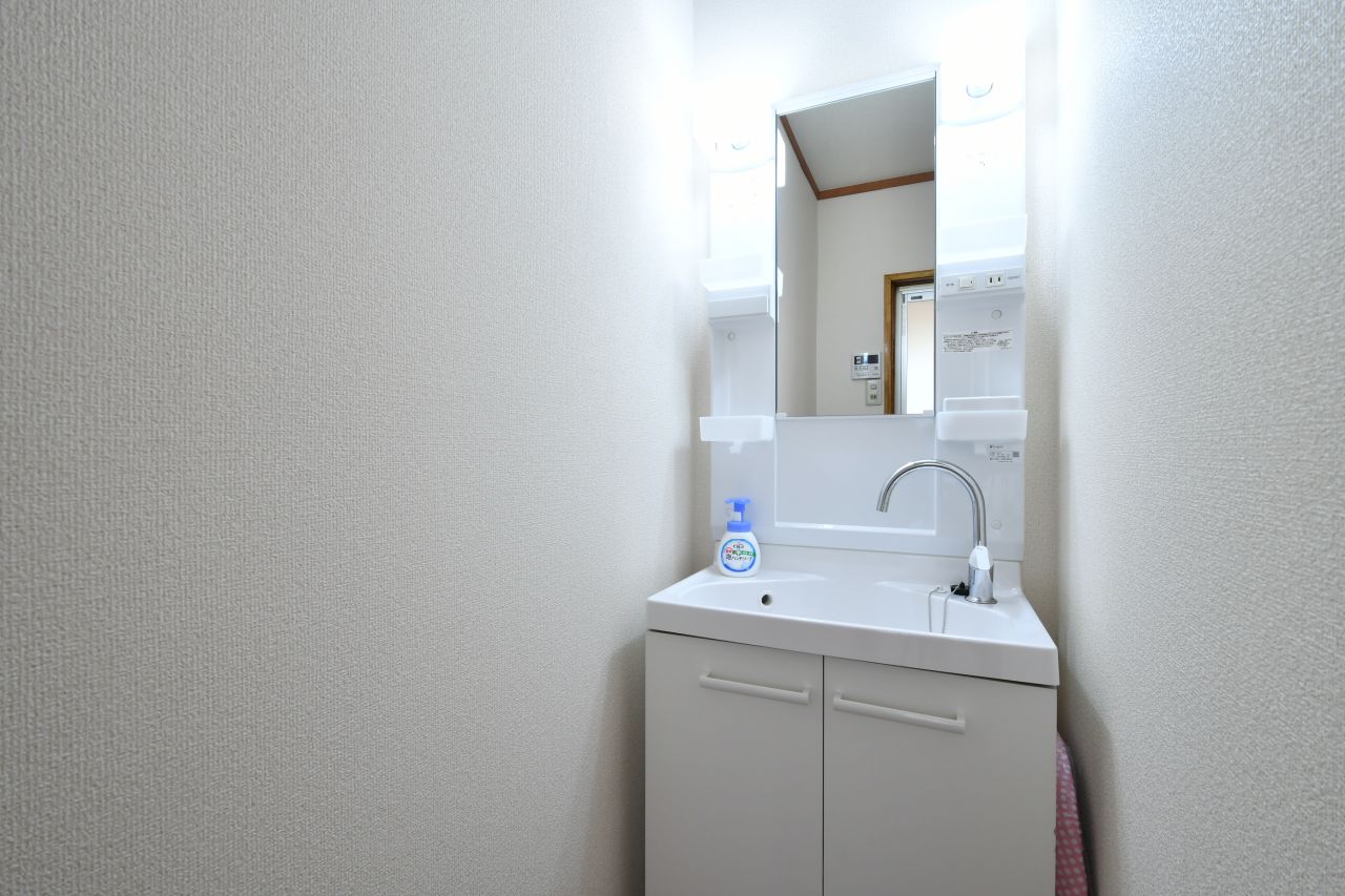 脱衣室に設置された洗面台。(2018-04-10,共用部,WASHSTAND,1F)