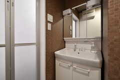 脱衣室に設置された洗面台の様子。(2020-01-23,共用部,WASHSTAND,1F)