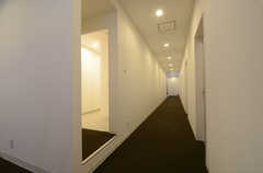 廊下は回廊になっています。中心部に水まわり、周囲には専有部が並んでいます。(2013-03-29,共用部,OTHER,2F)
