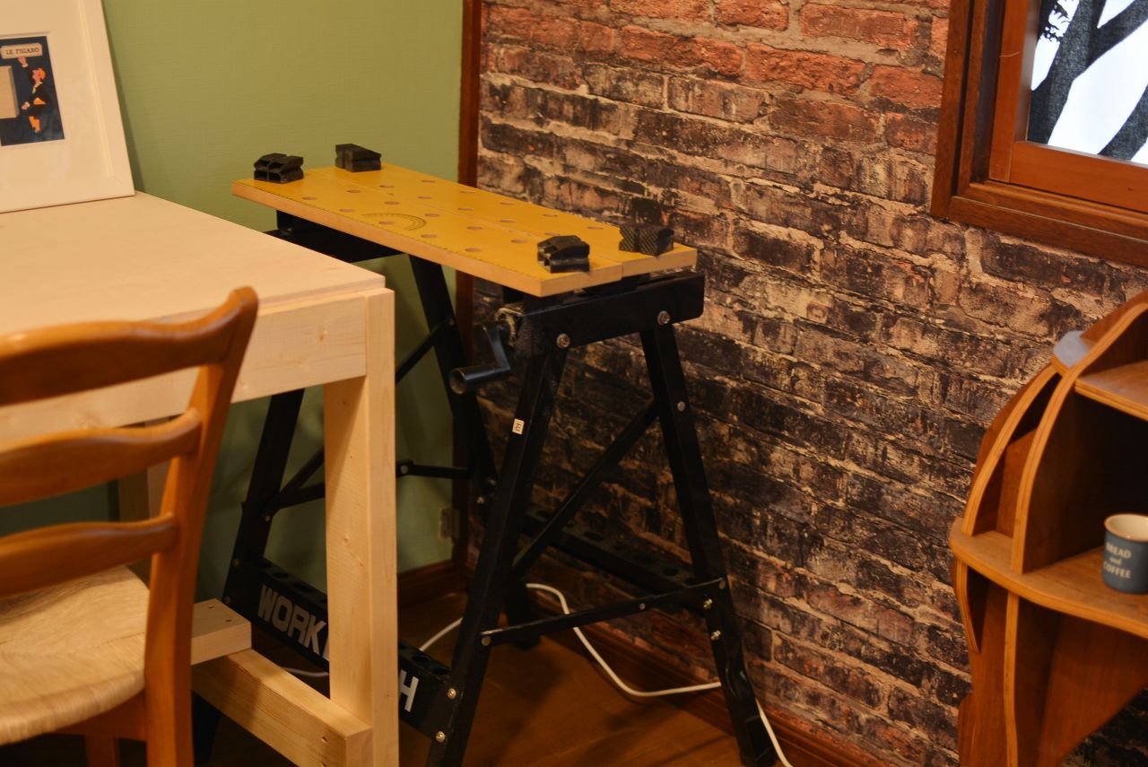 木工もできるよう準備中だそう。(2019-01-17,共用部,LIVINGROOM,1F)