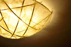 リビングの照明は、和紙と竹を用いて作ったのだとか。(2012-03-24,共用部,LIVINGROOM,1F)