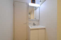 洗面台の様子。左手のドアはトイレです。(2022-11-23,共用部,WASHSTAND,2F)