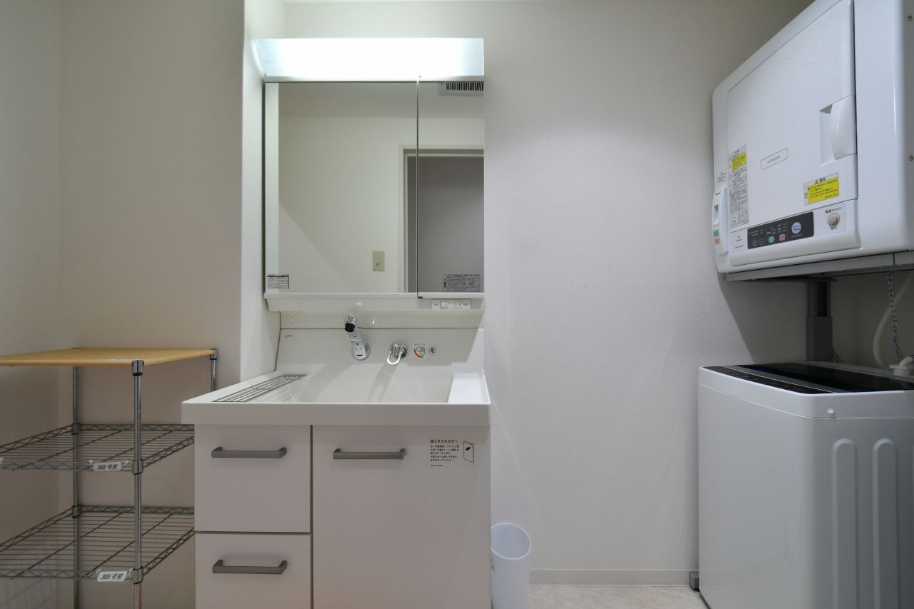 洗面台と洗濯機が設置されています。(2018-09-12,共用部,WASHSTAND,2F)