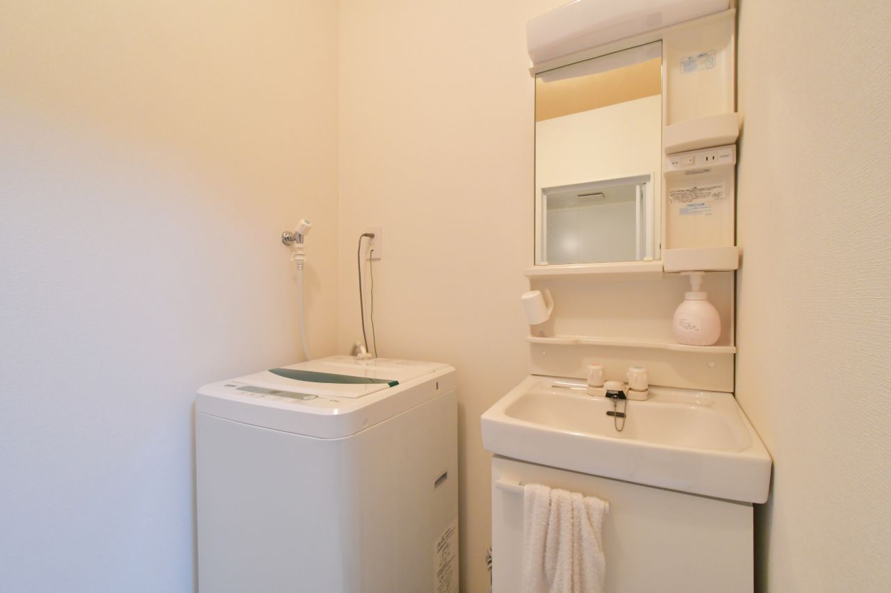 洗面台とランドリーが設置されています。(2022-09-27,共用部,WASHSTAND,1F)