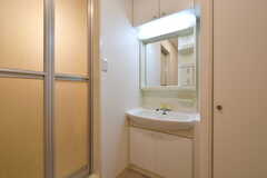 脱衣室に設置された洗面台。203、204号室専用のスペースです。(2020-02-13,共用部,WASHSTAND,2F)