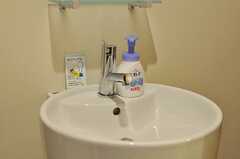洗面台の様子。水栓は「エコハンドル」というものが取り付けられています。(2014-03-20,共用部,LIVINGROOM,1F)