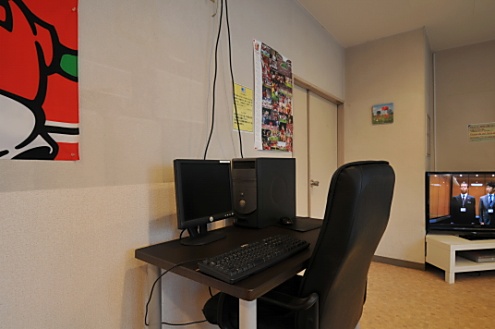 共用PCの様子。(2014-03-20,共用部,PC,1F)
