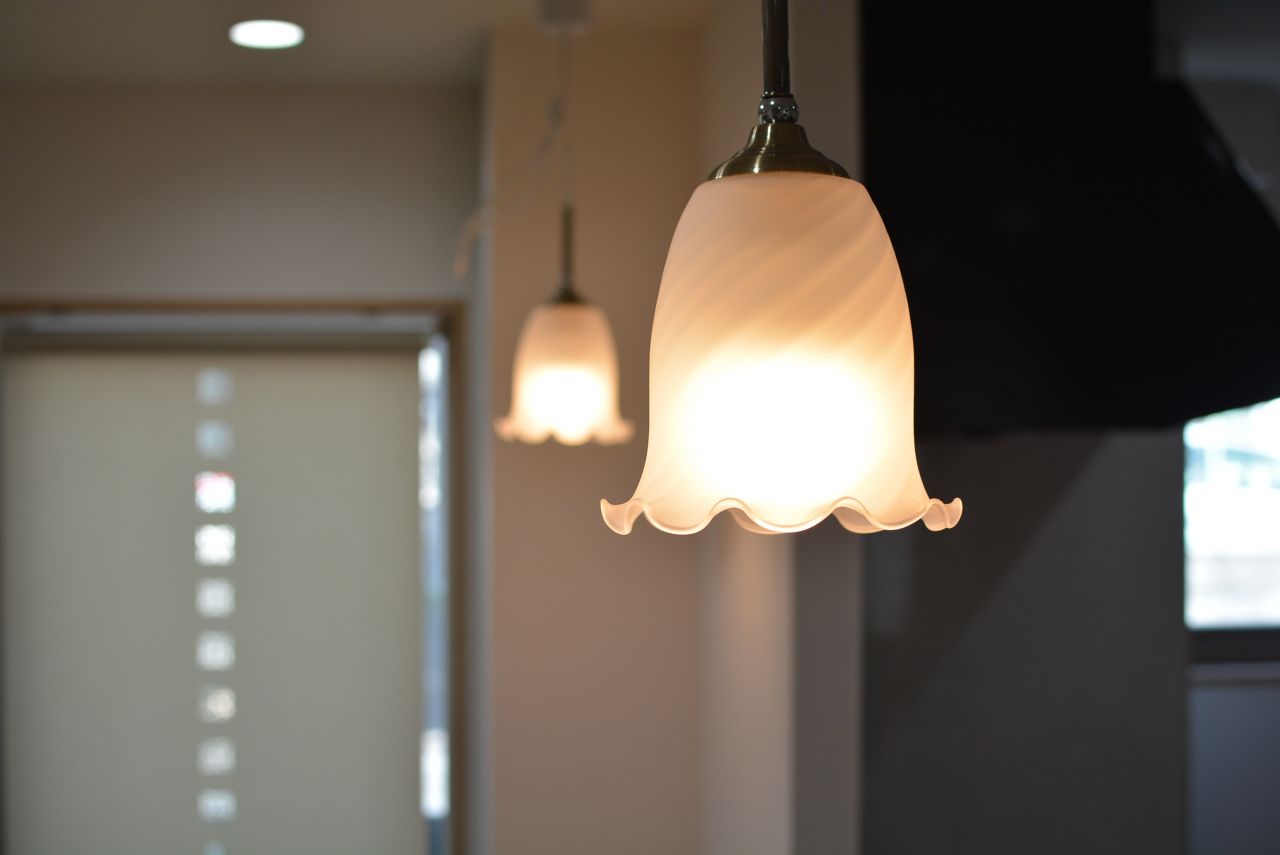 花形のランプ。(2021-03-04,共用部,LIVINGROOM,1F)