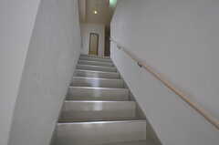 正面玄関のドアを開けると、すぐに階段があります。(2012-01-10,周辺環境,ENTRANCE,1F)