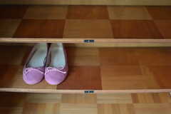 靴箱は部屋ごとに1段使えます。パンプスなら4足ほど収納しておけます。(2018-09-14,周辺環境,ENTRANCE,1F)