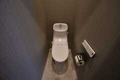 ウォシュレット付きトイレの様子2。それぞれ壁紙が異なります。(2022-04-03,共用部,TOILET,2F)
