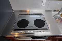 IHコンロの様子。IHコンロで使用できない鍋やフライパンのためのラジエーターも付いています。(2012-01-26,共用部,KITCHEN,3F)