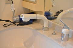 洗面台の水栓2。こちらはシャワー付きです。(2021-03-02,共用部,WASHSTAND,2F)