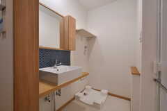脱衣室の様子。洗面台と洗濯機置場が設置されています。（103号室）(2023-04-26,専有部,ROOM,1F)