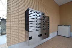 郵便受けは玄関ドアと壁を隔てた脇です。郵便受けは専有部ごとに用意されています。(2018-01-31,周辺環境,ENTRANCE,1F)
