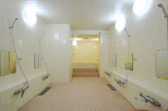 洗い場の様子。2-4Fには専有部のシャワールームがありますが、大きなお風呂に浸かりたい時はこちらへ。(2012-09-24,共用部,BATH,1F)