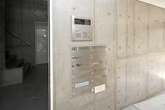 玄関はオートロックです。各専有部にインターホンが付いています。(2008-08-31,周辺環境,ENTRANCE,1F)