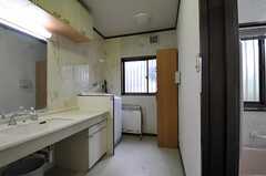 脱衣室にある洗面台、洗濯機の様子。(2011-04-28,共用部,OTHER,1F)