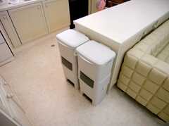 キッチンに設置された共用ゴミ箱。(2007-03-29,共用部,OTHER,3F)