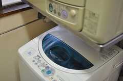 洗濯機の様子。乾燥機もあります。(2013-11-26,共用部,LAUNDRY,1F)