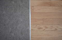 ドアの手前は床の素材が異なり、土間的スペースとなっています。（102号室）(2014-01-20,専有部,ROOM,1F)