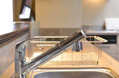 水栓はシャワーへの切り替えもできます。ホースも伸びます。(2013-02-27,共用部,KITCHEN,7F)