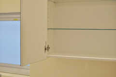 洗面台上部の鏡は収納を兼ねています。(2013-05-30,共用部,WASHSTAND,4F)