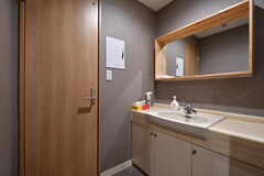 洗面台の様子。奥のドアはシャワールームです。(2022-01-07,共用部,WASHSTAND,1F)