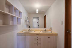 洗面台の様子。女性専用エリアです。(2022-01-07,共用部,WASHSTAND,2F)