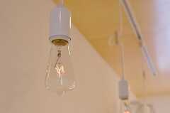 リビングはエジソン電球。天井はあえてベニヤを用いたのだそう。ナチュラルな色合いです。(2013-08-14,共用部,LIVINGROOM,1F)