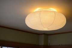 ランプシェードが和紙で作られている天井の照明。（201号室）(2013-05-23,専有部,ROOM,2F)
