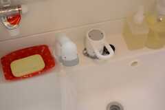 洗面台はシャワー水栓付き。(2015-08-20,共用部,BATH,1F)