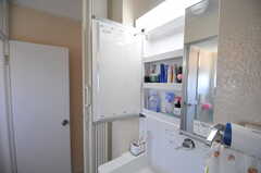 洗面台の鏡の裏には、歯ブラシなどを置くことができます。（フランボワーズ） (2013-05-24,共用部,OTHER,5F)