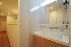廊下に設置された洗面台の様子。(2013-12-19,共用部,OTHER,2F)