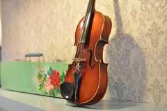 ヴァイオリンも。何気なく置かれたケースもかわいい。あちこちにオーナーさんの私物がディスプレーされています。(2011-04-08,共用部,OTHER,1F)