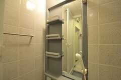 バスルームにはシャンプーなどを置くことができる棚があります。(2011-07-28,共用部,BATH,1F)