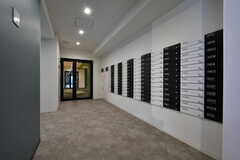 廊下には部屋ごとの郵便受けが設置されています。(2020-11-04,共用部,OTHER,1F)