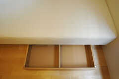 ベッド下にキャスター付きの引き出し収納があります。（101号室）(2011-06-14,専有部,ROOM,1F)