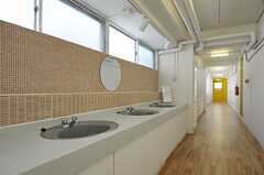 廊下に併設された洗面台の様子。合計6つあります。(2011-08-10,共用部,OTHER,2F)